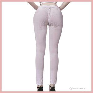 Sheer Nylon Leggings with Scrunch Butt Lifting, One Size